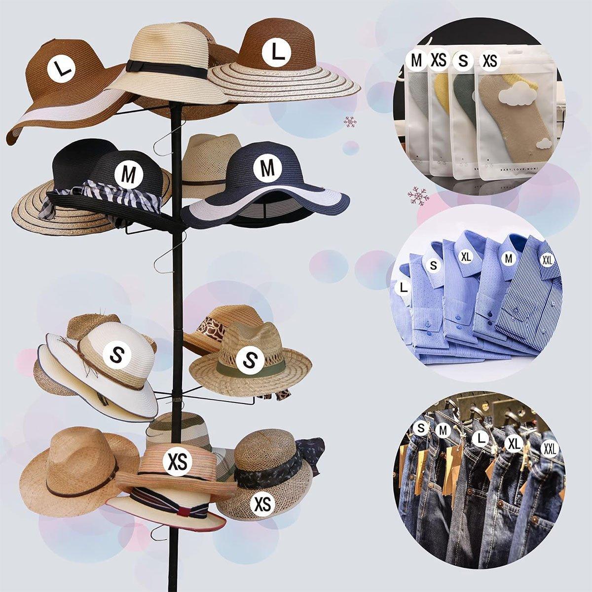 7 Rolls Clothing Size Label Sticker 1Inch Round Size Sticker Labels Self Adhesive