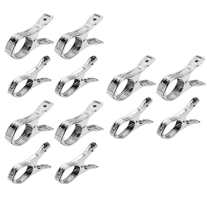Large Stainless Steel Clothes Pegs Hanging Clip Laundry Windproof Clamp - 12cm *12 PCS