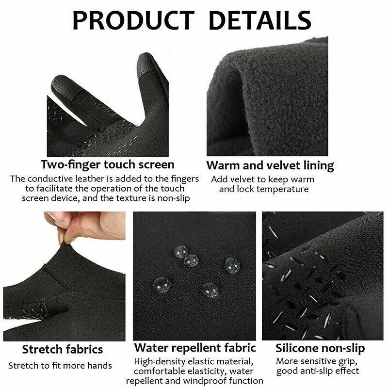 Winter Warm Thermal Outdoor Sports Waterproof Windproof Touch Screen Ski Gloves - L
