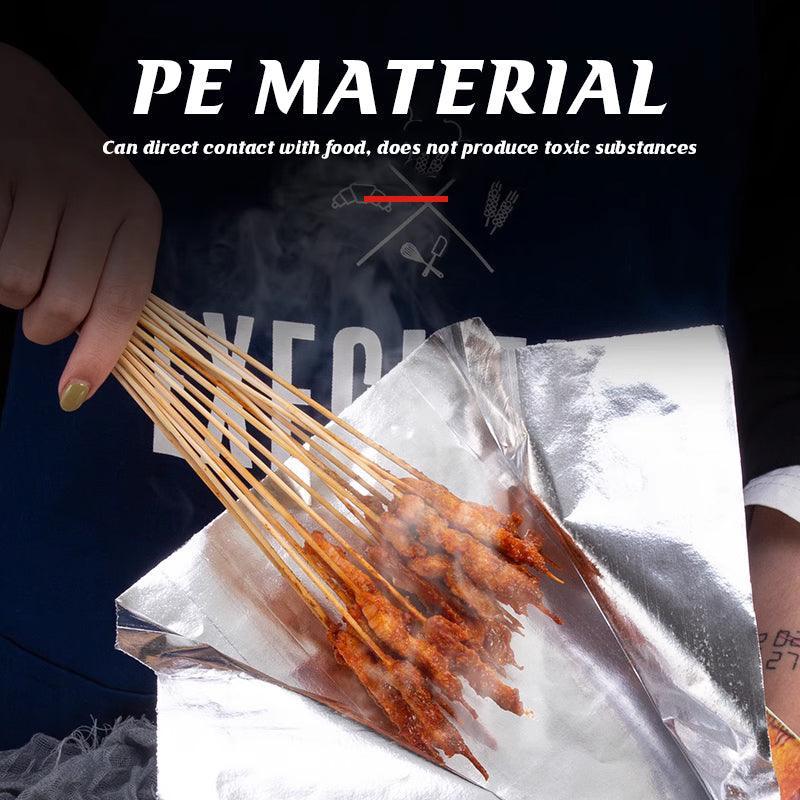 Aluminum Foil Lined Chips Bbq Chicken Paper Bags Disposable Greaseproof Takeaway - 16*4*31-500PCS