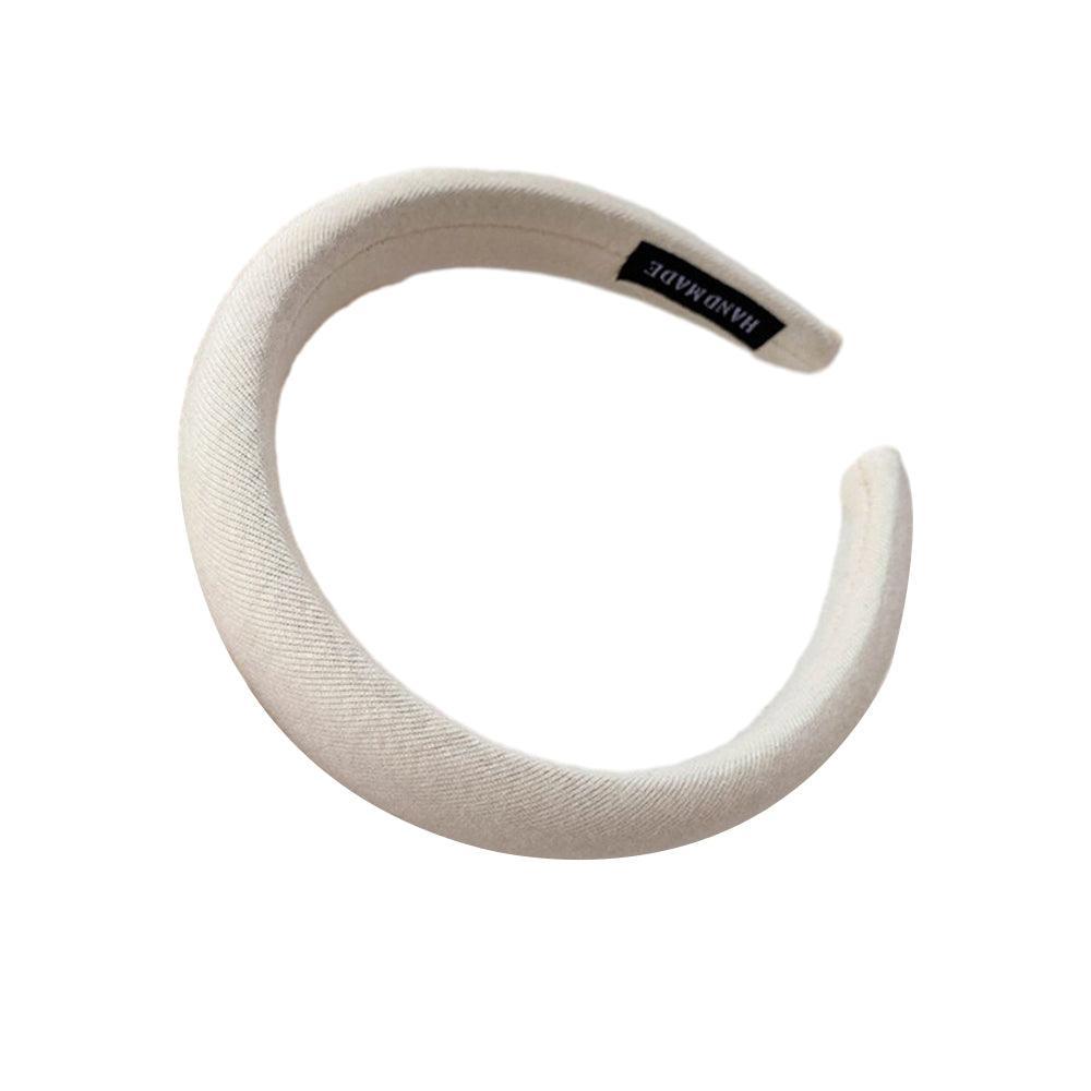 Women Thick Padded Wide Headband Sponge Hairband Wedding Party Plain - Black