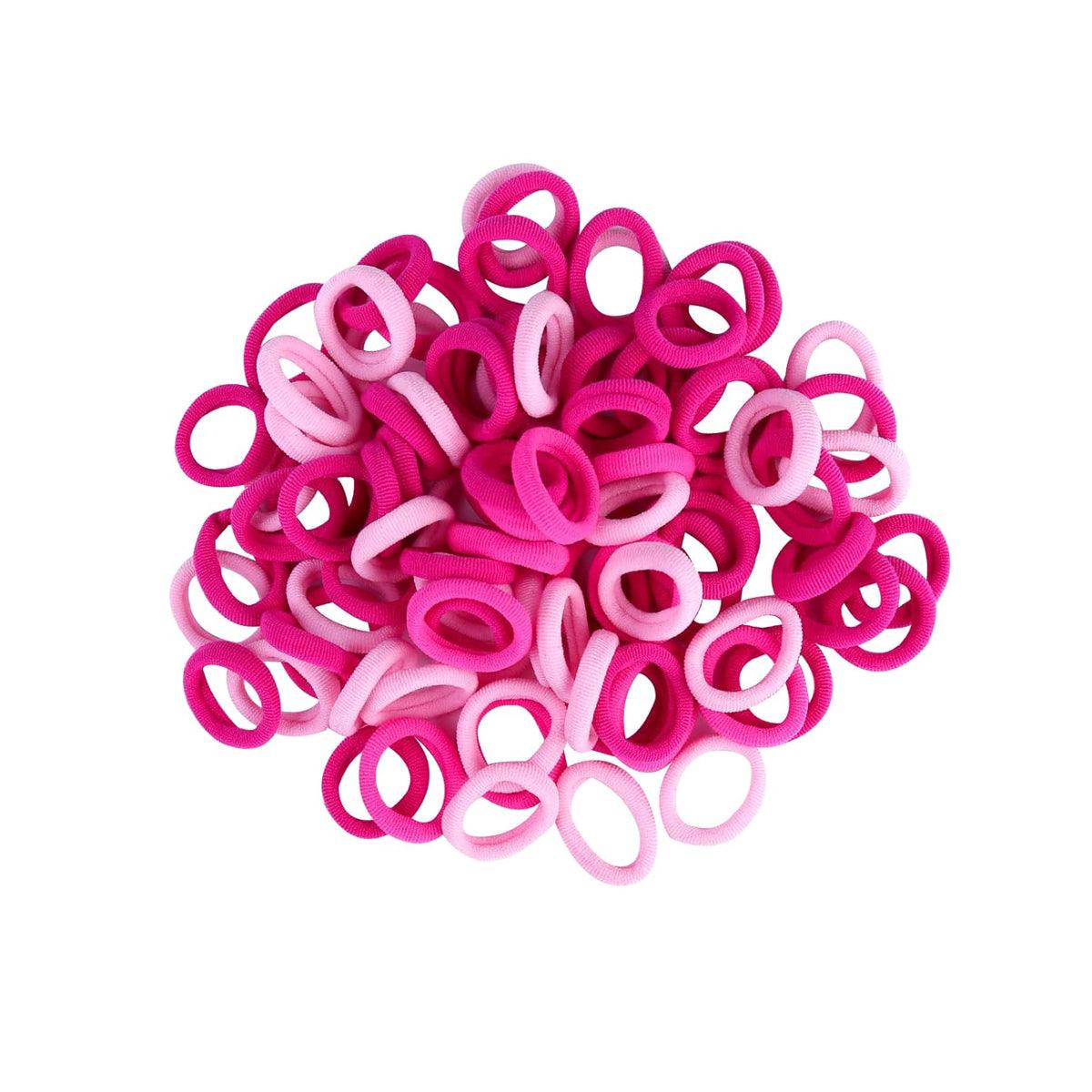 100PCS Colorful Elastic Hair Ties for Girl Ponytails High Stretch Hair Bands Set - Red