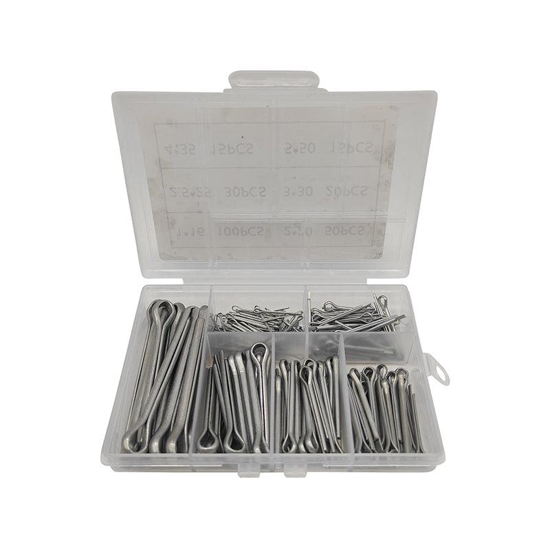 230PCS Cotter Pin Assortment Set Galvanised Iron Split Pins for Automotive Repairs