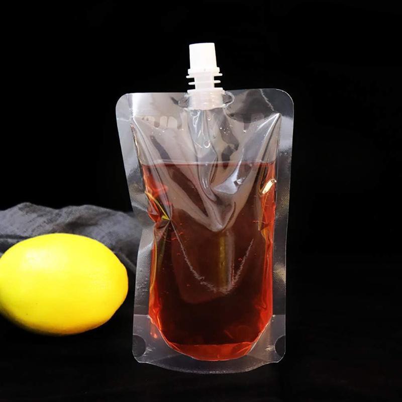 50Pcs 250ml Clear Spout Drink Pouch Bags Leakproof Stand-Up Packaging