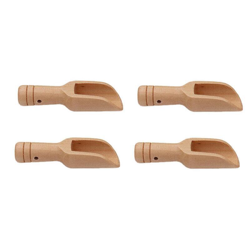 1/2/4/10 Pcs Mini Wooden Scoop Kitchen Spoon for Salt Sugar & Coffee - 10PCS