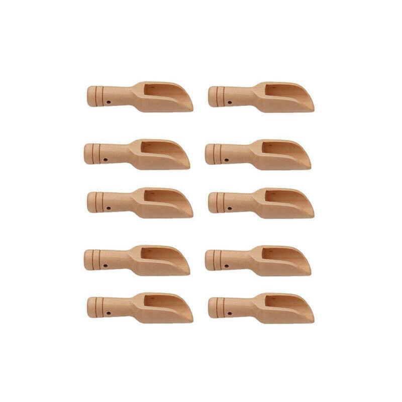 1/2/4/10 Pcs Mini Wooden Scoop Kitchen Spoon for Salt Sugar & Coffee - 10PCS
