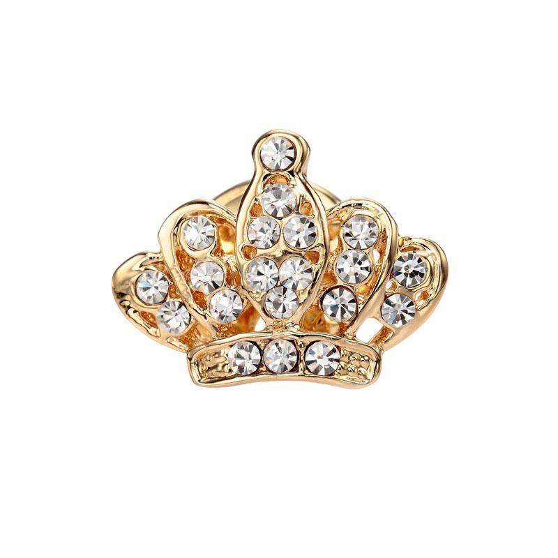 Small Crown Brooch Accessory Fashion Corsage Pin Jewelry Women Men Gift - 1# Gold