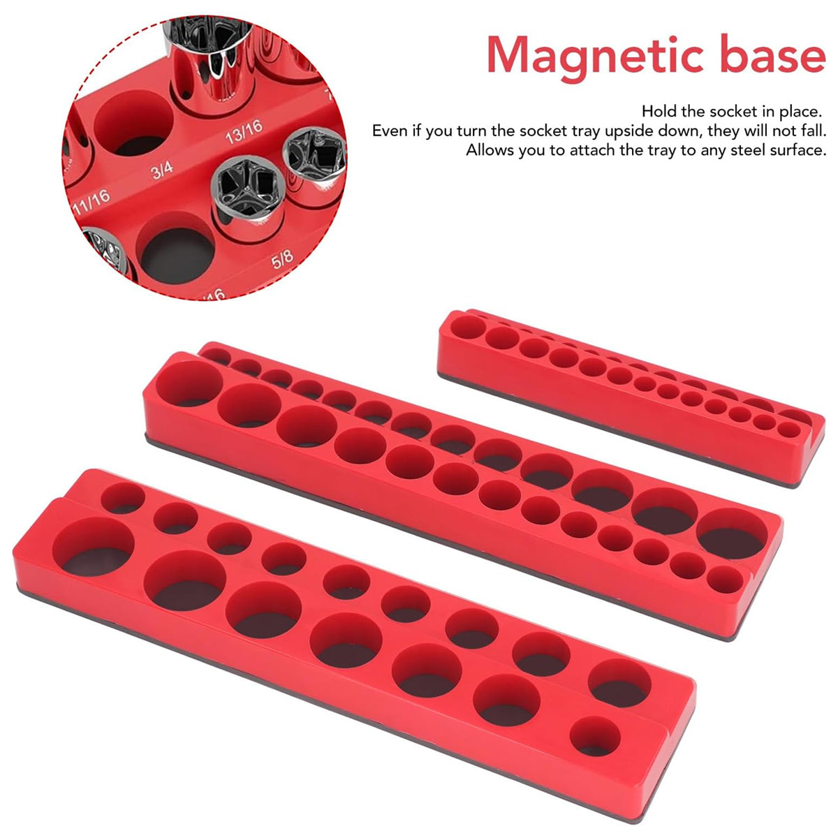 Plastic Socket Storage Rack Tool Organizer for Metric and Imperial Sockets