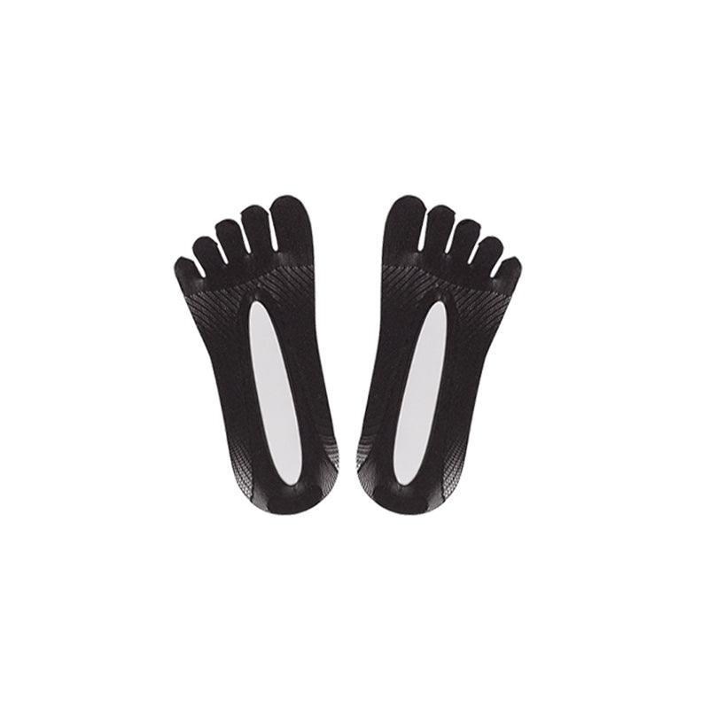 Five Finger Toe Socks Women Invisible Ankle Cut No Show Liner Low Cut Packs - Black 1 Pair