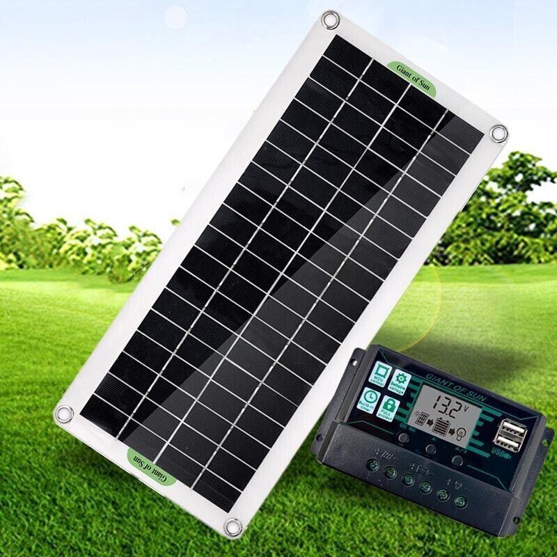 30W Usb Solar Panel Kit Battery Charger Controller Caravan Boat Outdoor Camping