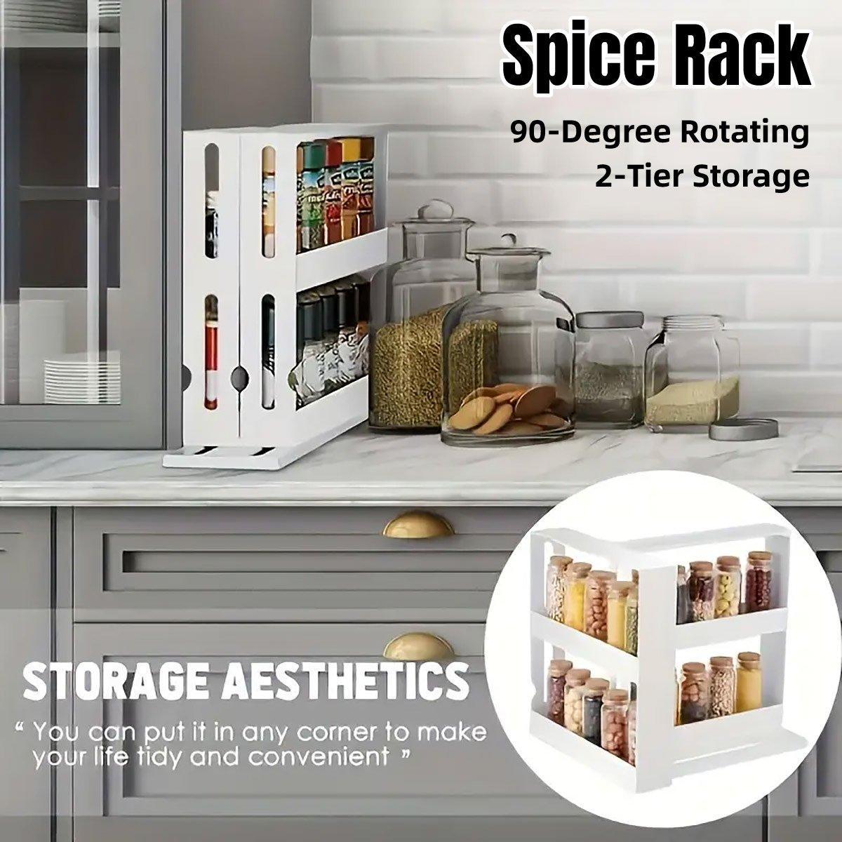 Rotating Spice Rack Kitchen Organizer Food Storage Rack Spice Organizer Stand