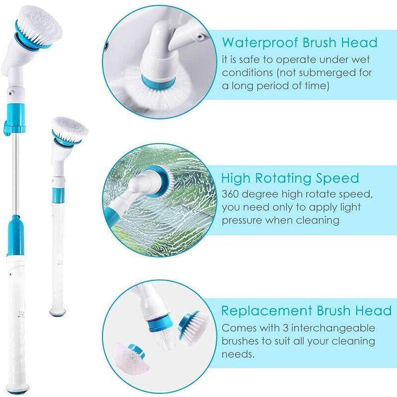 Electric Cordless Chargeable Spin Scrubber Turbo Scrub Cleaning Brush Bathroom