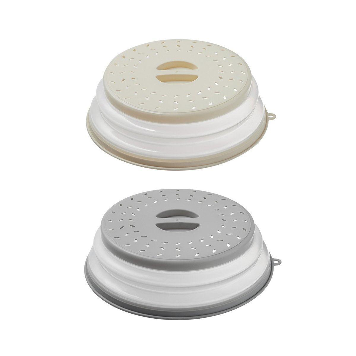 Multifunctional Microwave Oven Food Cover Heat Resistant Folding Splash Guard - Grey