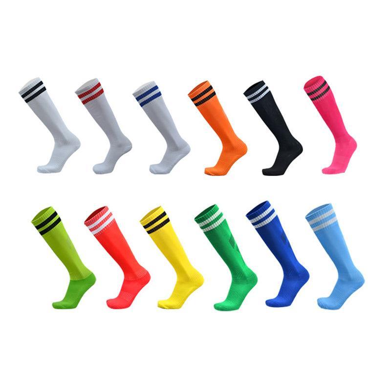 Mens Womens Sports Breathable Tube Long High Socks Knee Warm Casual Footy Soccer - Dark Blue