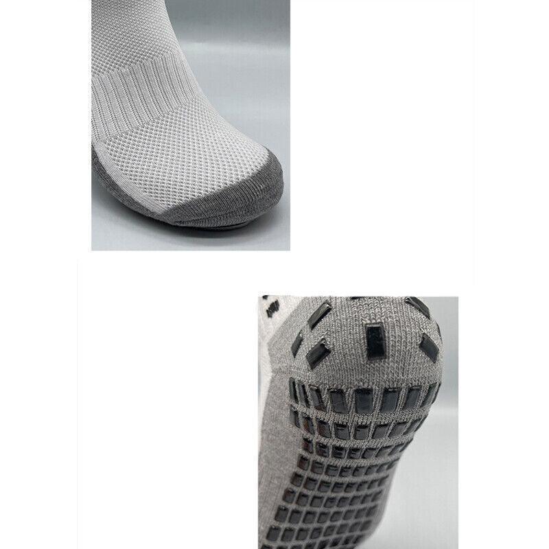 Anti-Slip Sports Socks with PVC Grip Dots for Soccer Basketball and Training Use - Red