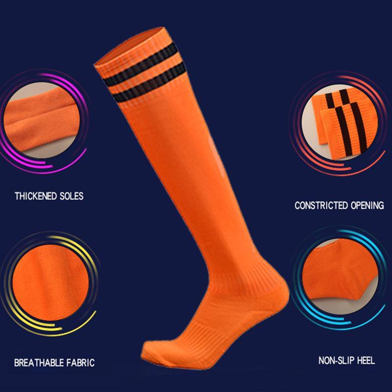 Mens Womens Sports Breathable Tube Long High Socks Knee Warm Casual Footy Soccer - Yellow