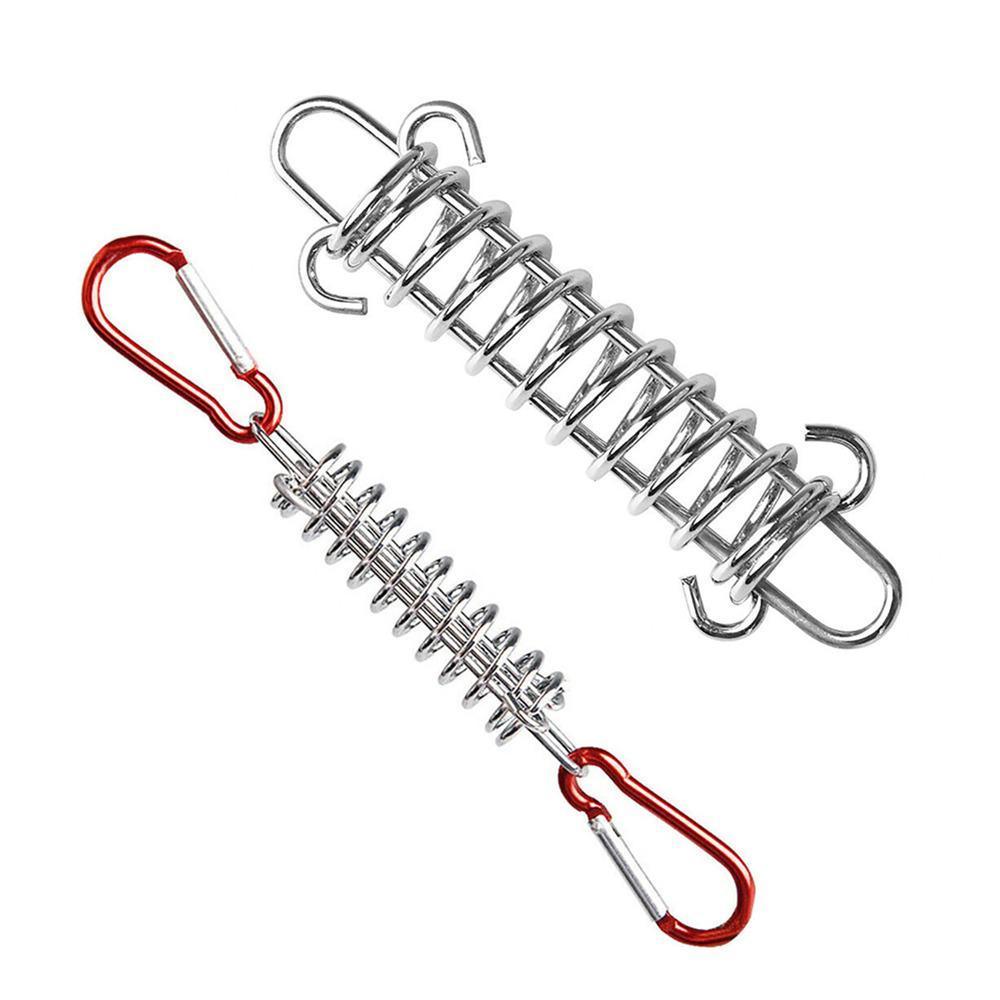 1-15PCS Outdoor Camping Tent Spring Wind Rope Buckle Fix Hook Buckles Silver Red - 10pair