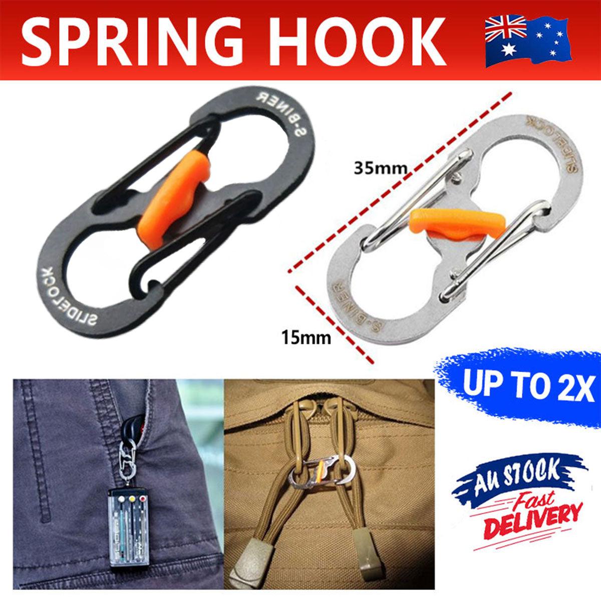 Aluminum S-biner Carabiner Keychain Clip Key Ring Snap Spring Hook Camping - Silver