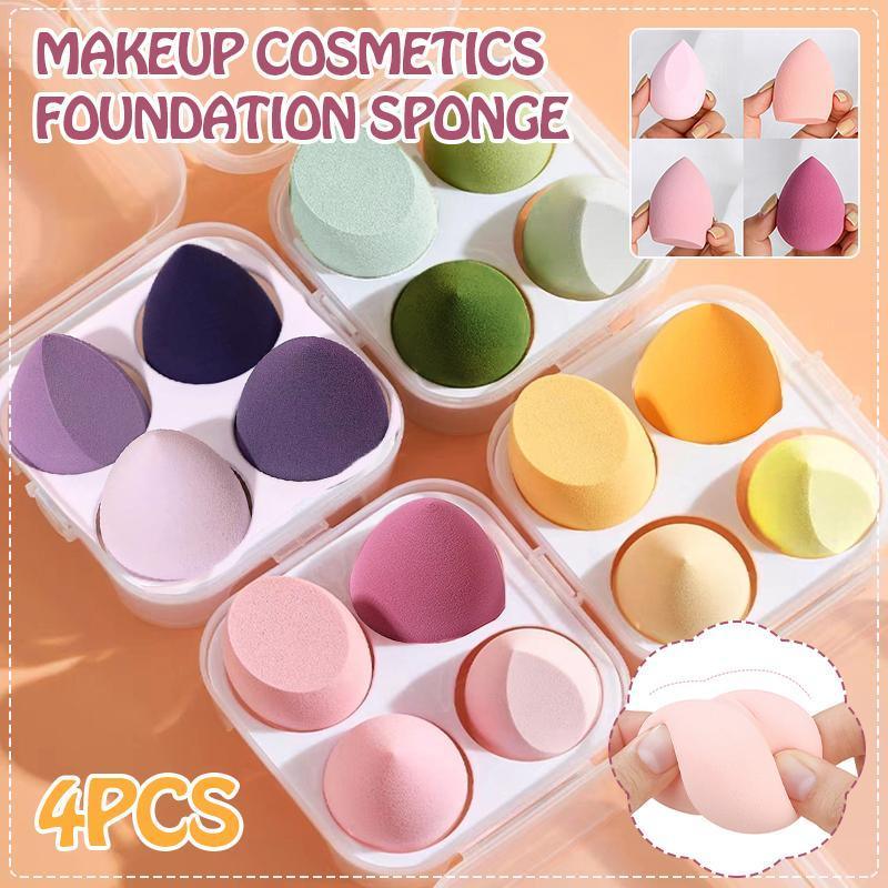 4PCS Value Makeup Foundation Blender Sponge Blending Puff Cosmetic Beauty Eggs - Green