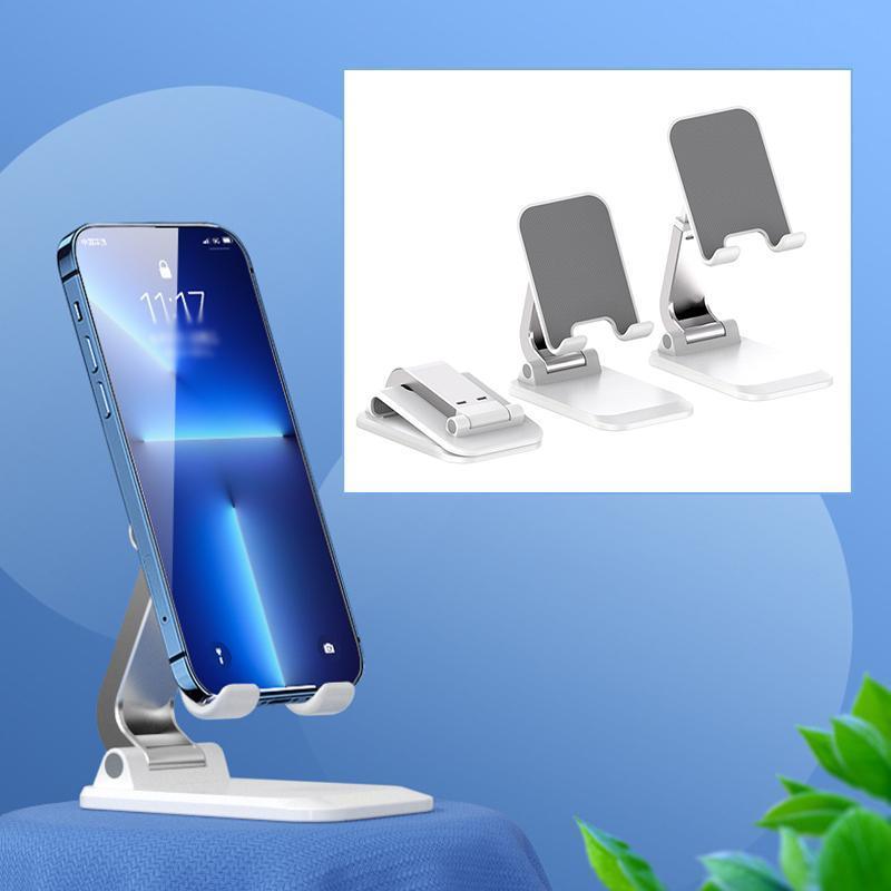 Adjustable Foldable Tablet Stand Desktop Holder Mount Mobile Phone iPad iPhone - White