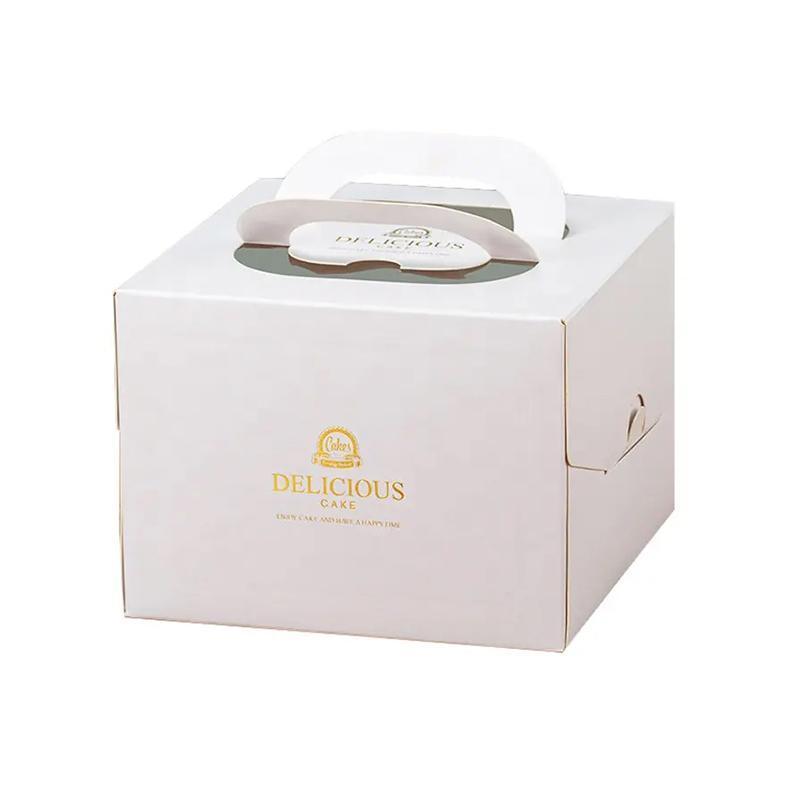 30PCS White Portable Cake Boxes Display Window Packing Case Party with Handle Birthday - 6 inch