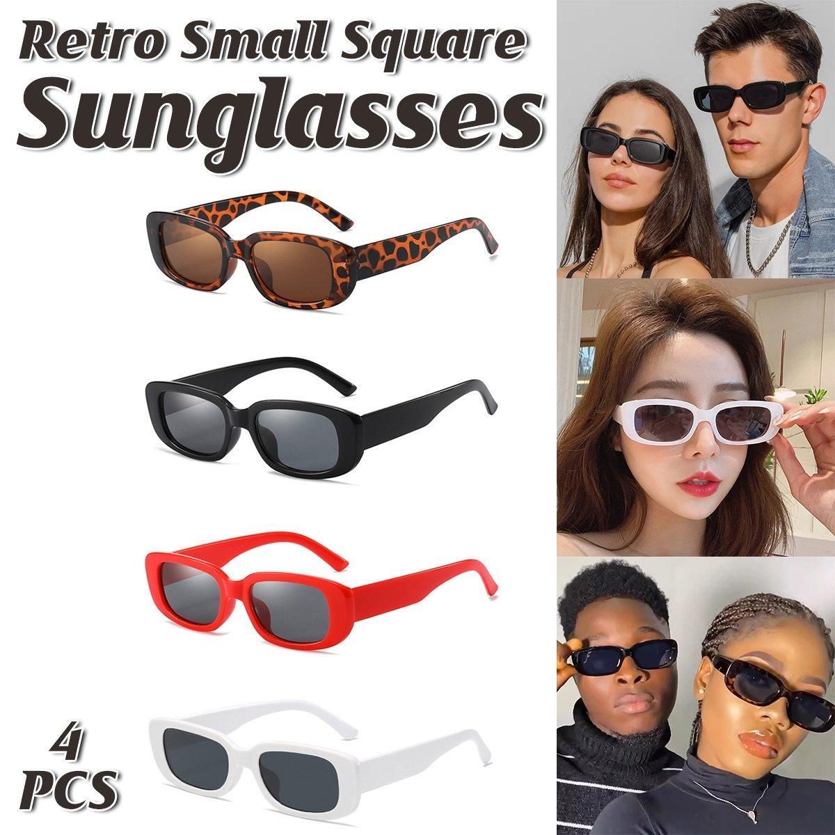 4-Piece Small Square Sunglasses Set in Four Colours
