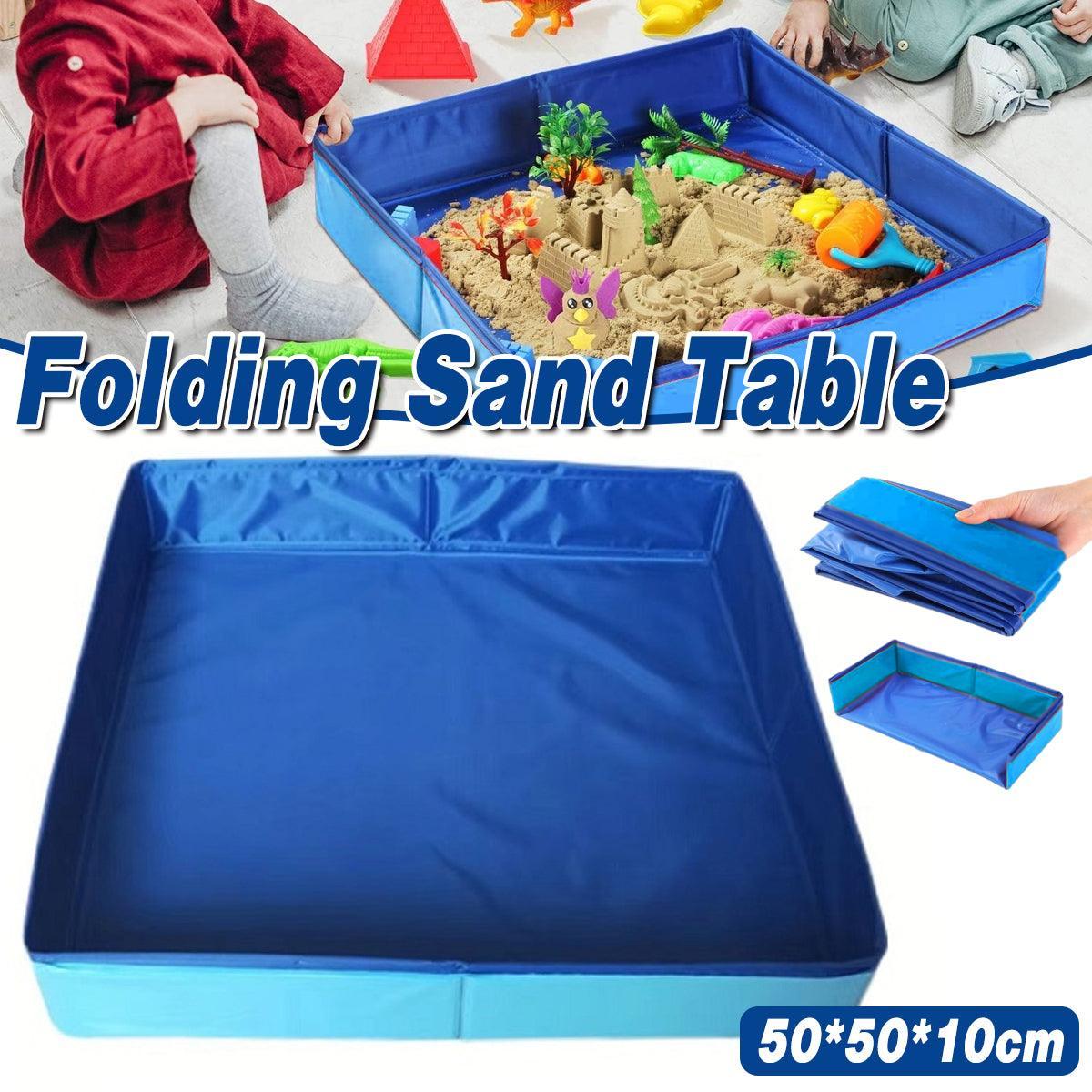 Folding Square Sand Table Portable Play Tray for Indoor Outdoor Use with Beach Toys