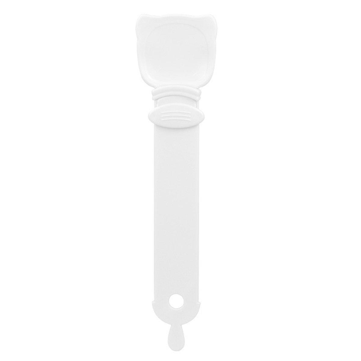 Cat Strip Scoop Squeezer Feeder Snack Spoon Easy Cat Feeding Treats - White