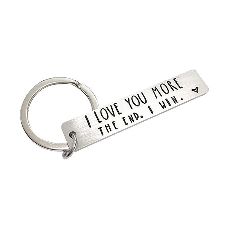 I Love You More The End I Win Stainless Steel Couple Keyring Keychain Gift Funny - X1
