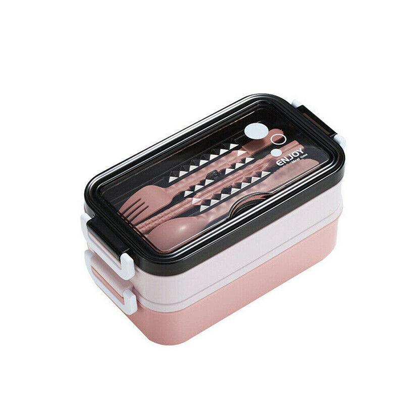 Bento Box Lunch Containers Food Microwave Stainless Portable Dinnerware Au - Pink