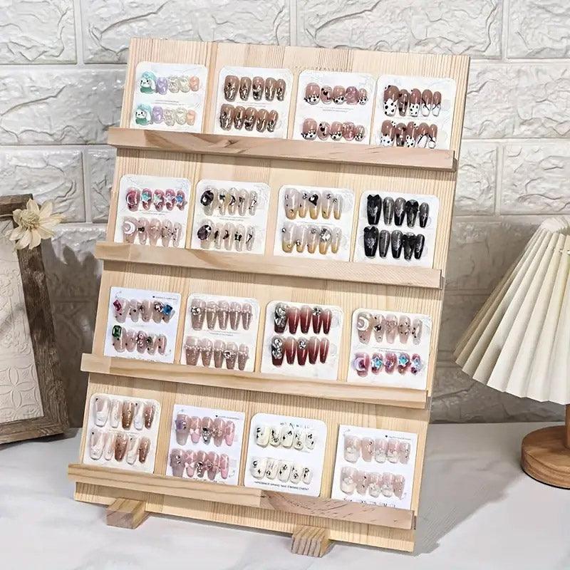 Wooden Earrings Display Rack Multi Tier Jewelry Stand Organizer Earrings Holder - 4-Tier