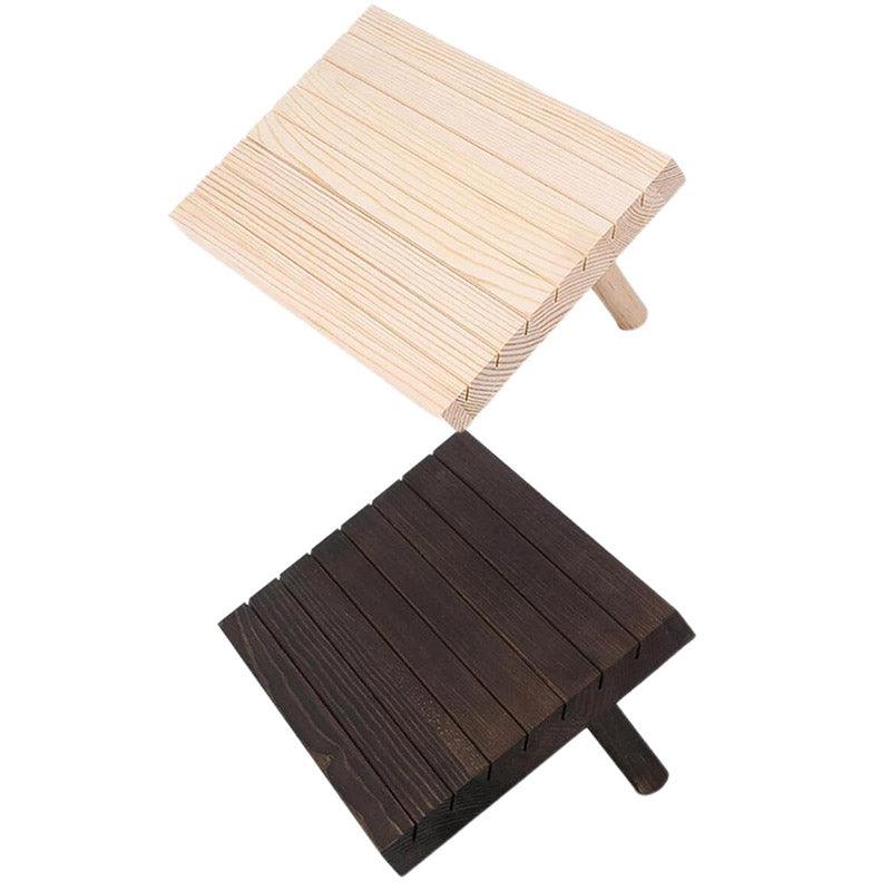 Wooden Earrings and Studs Display Rack Jewellery Organizer Stand 7 Slots Storage - Beige