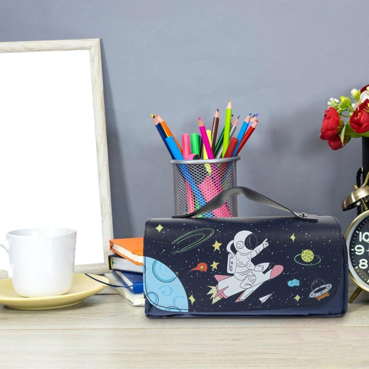 Functional Pencil Case Stationery Bag Pen Holder Storage Organizer for School - 02