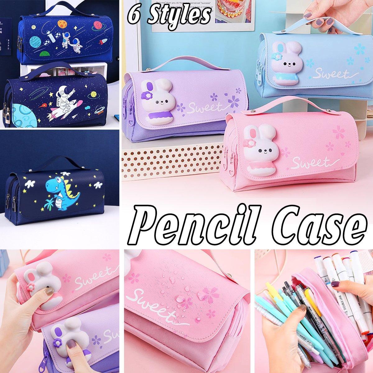 Functional Pencil Case Stationery Bag Pen Holder Storage Organizer for School - 05