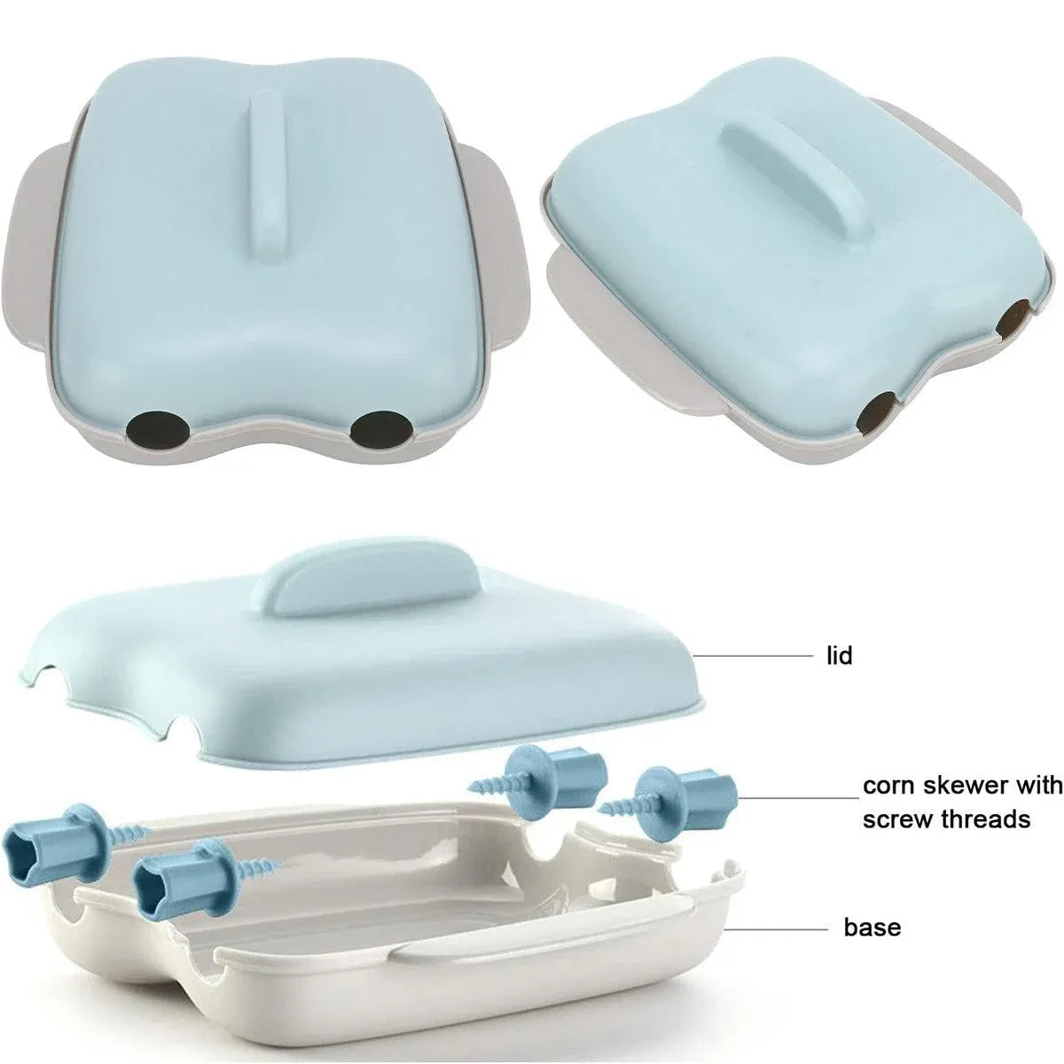 Microwave Corn Steamer Box Kitchen Cooking Tool Fast Heat Resistant Container - Beige