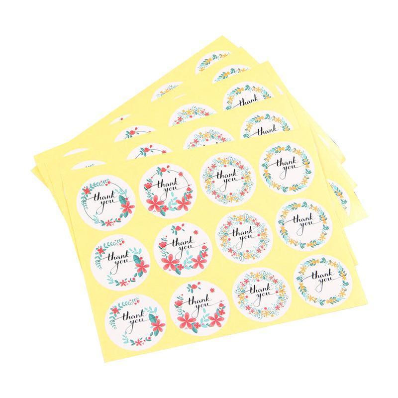 UP TO 80PCS Stickers Labels Thank You Stickers Gift Wrapping Craft Scrapbook DIY - 12*5PCS Style 4