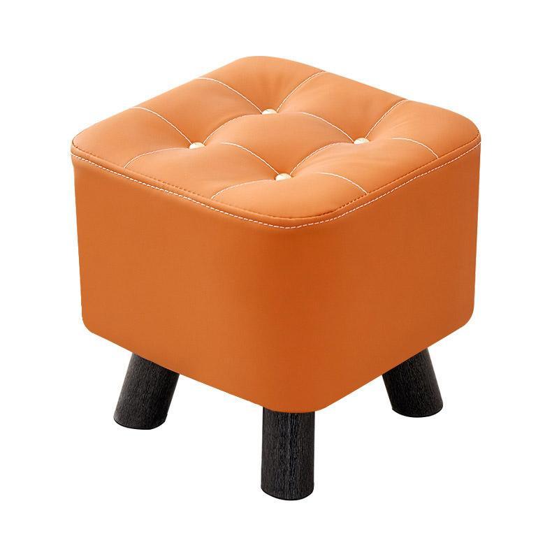Small Stool Household Sofa Stool Shoes Changing Low Seat for Bedroom and Living - Orange
