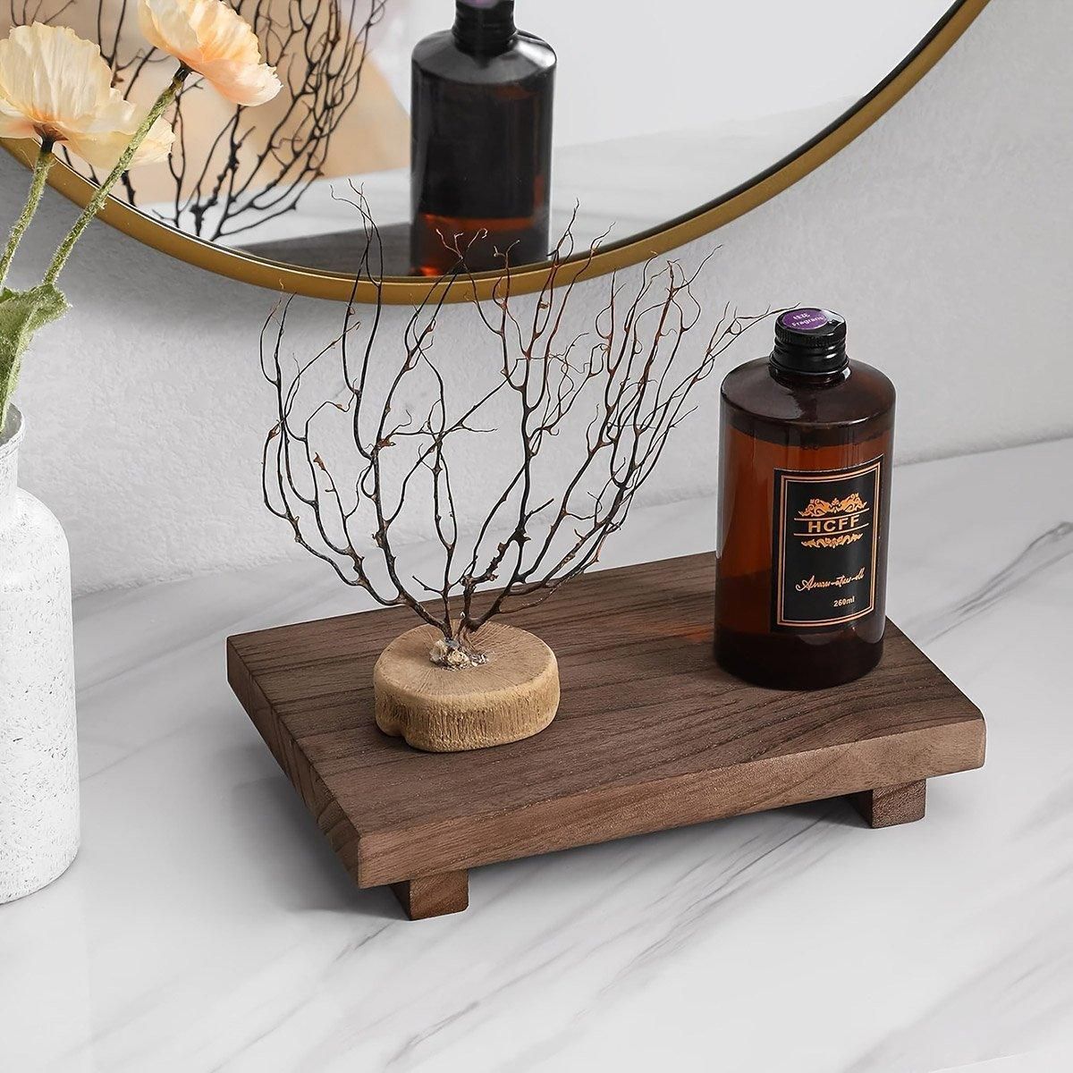 Wooden Raised Bathroom Display Tray