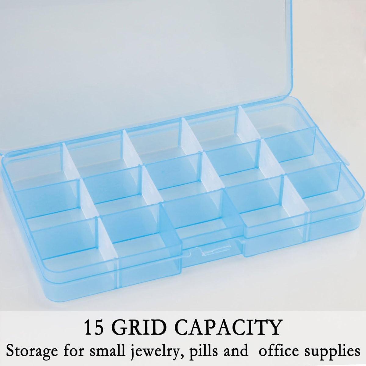 10pcs 15Compartments Plastic Box Case Bead Storage Organizer Jewelry Craft Box