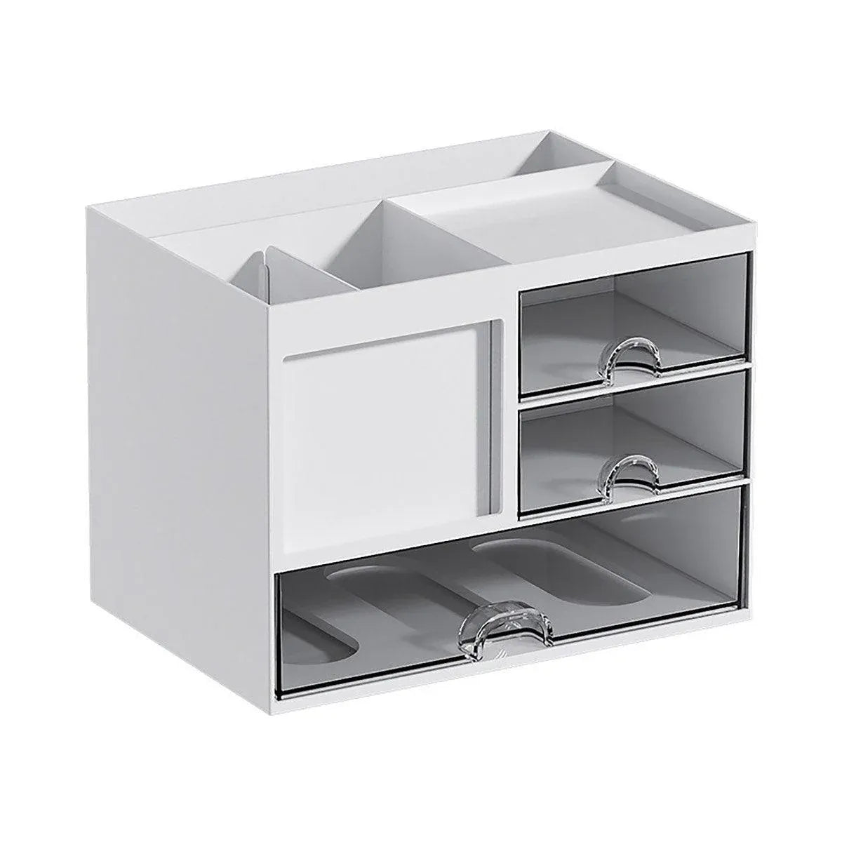 1-Piece Clear Desktop Drawer Organiser with 10 Labelling Cards