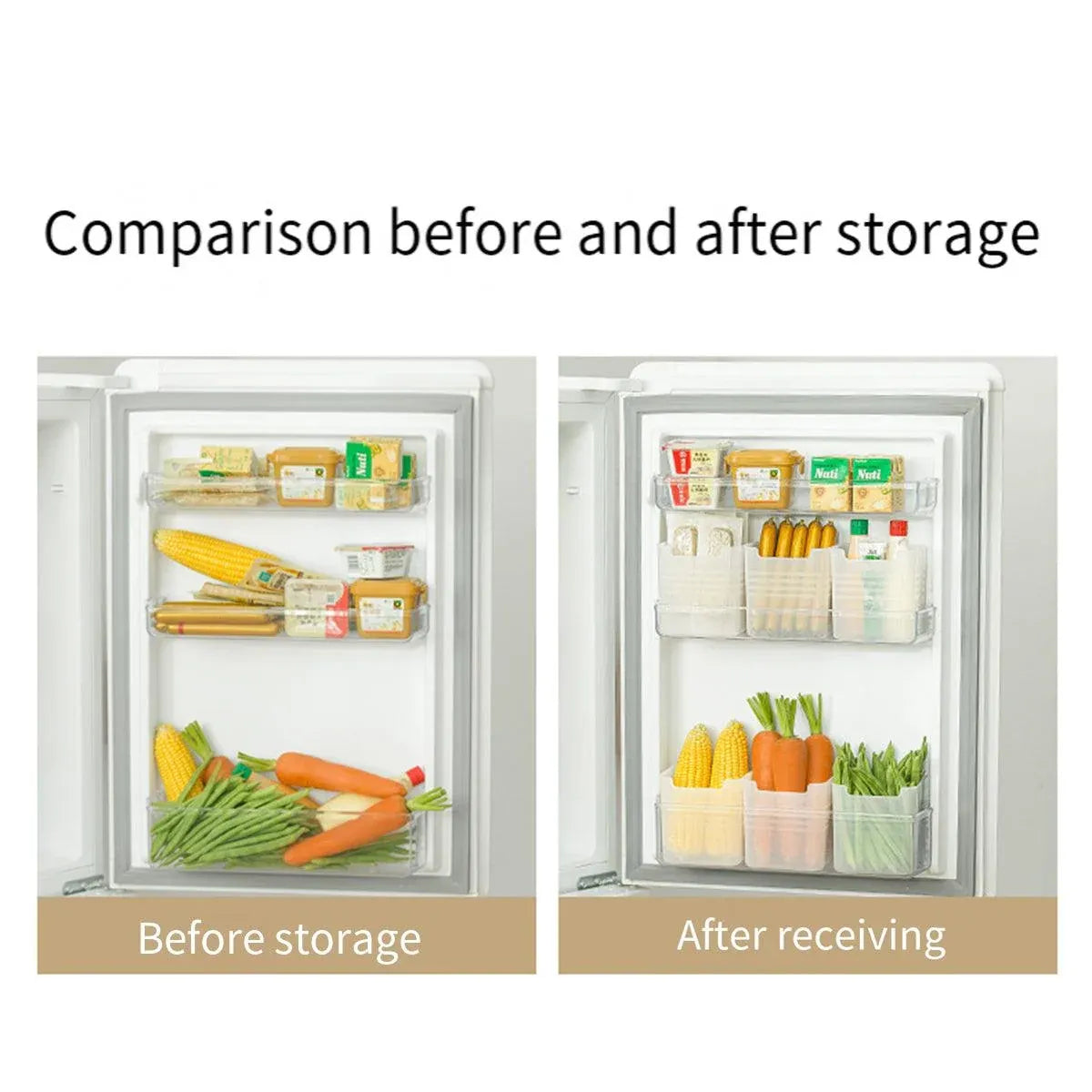 6-Piece Clear Fridge Storage Box Set
