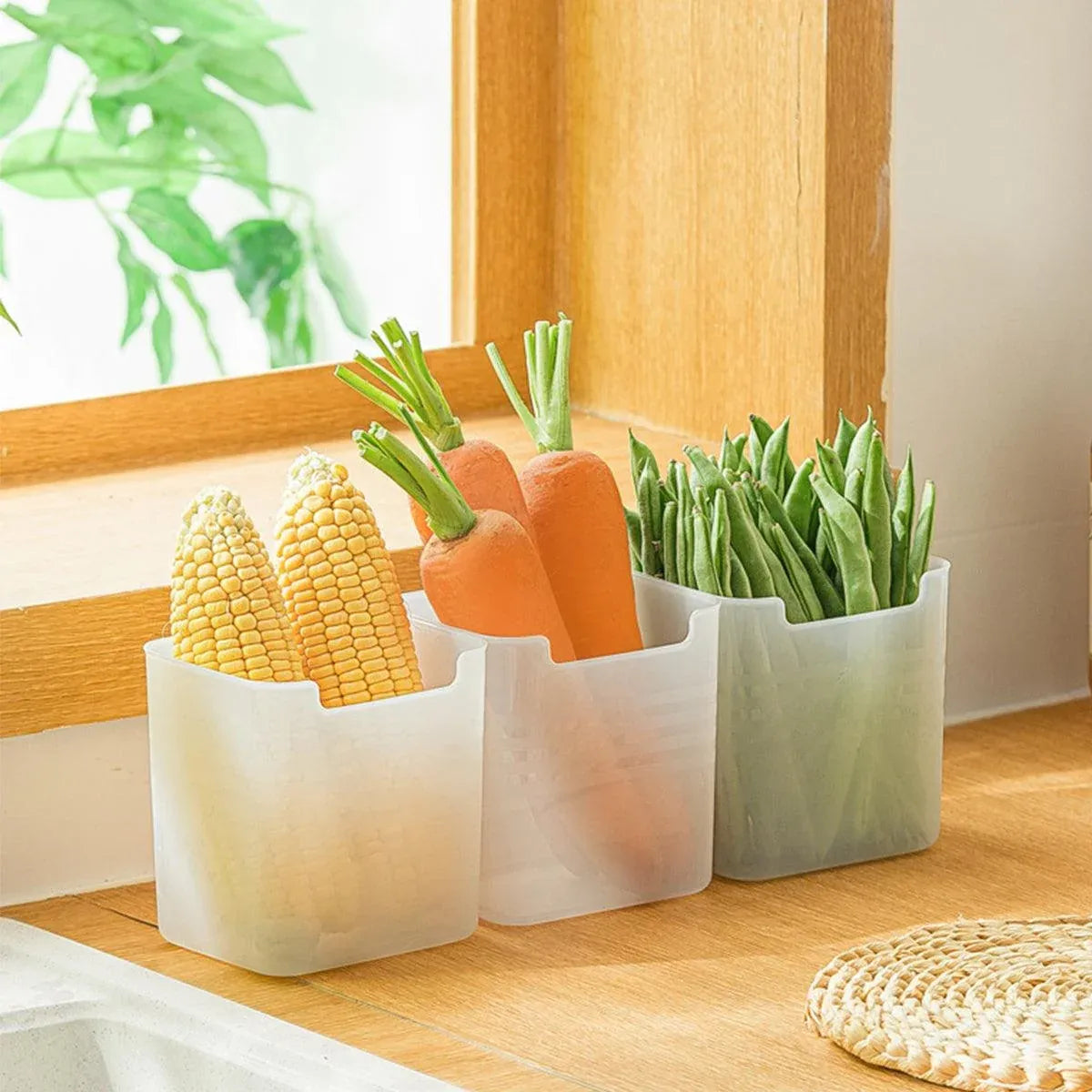 6-Piece Clear Fridge Storage Box Set