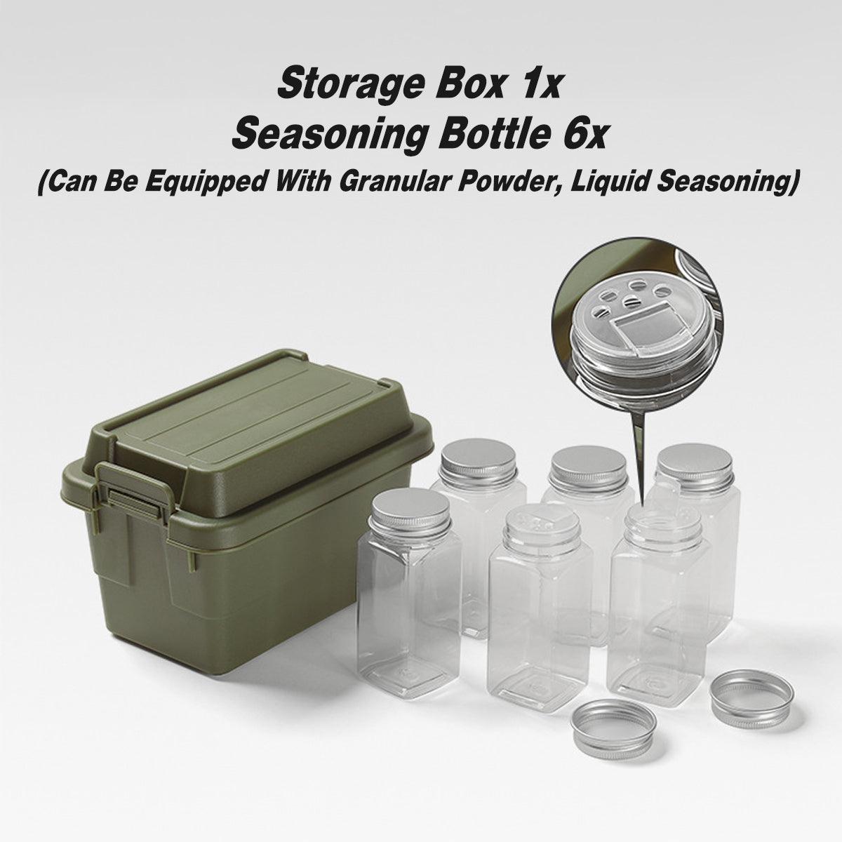 7pcs Portable Spice Bottle Set Travel BBQ Camping Storage Container Organizer