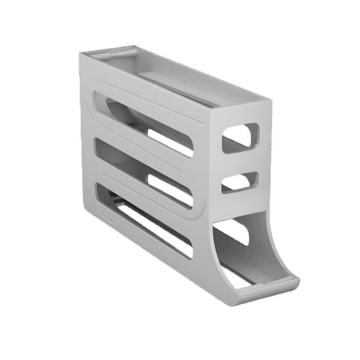 Automatic Scrolling Egg Holder 2/4-Tier Storage Box Container for Refrigerator - Cream (4-Tier)