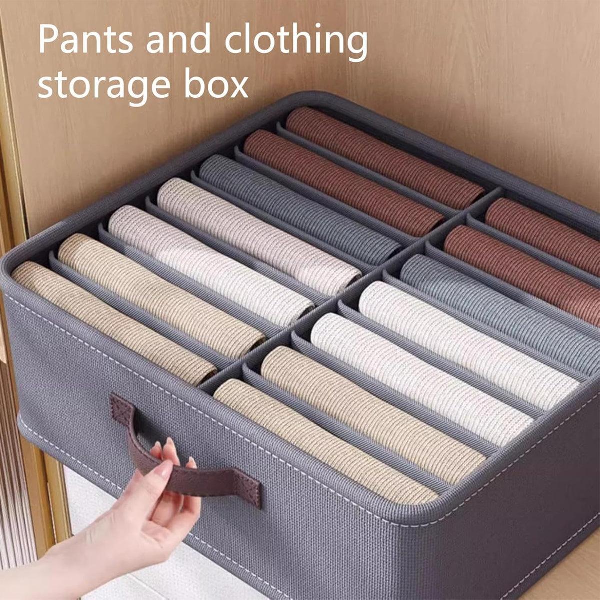 Closet Organizers Storage Bins Portable Washable Organizer for Clothing Socks - Grey-16 Grids