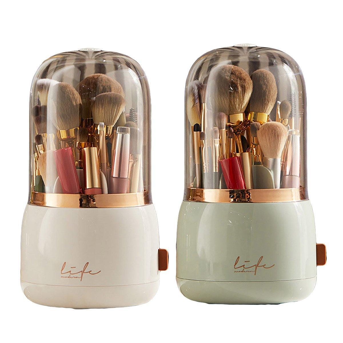 Luxury Cosmetic Brush Box Dustproof Makeup Storage Box for Lipstick Eyebrow Pen - Green