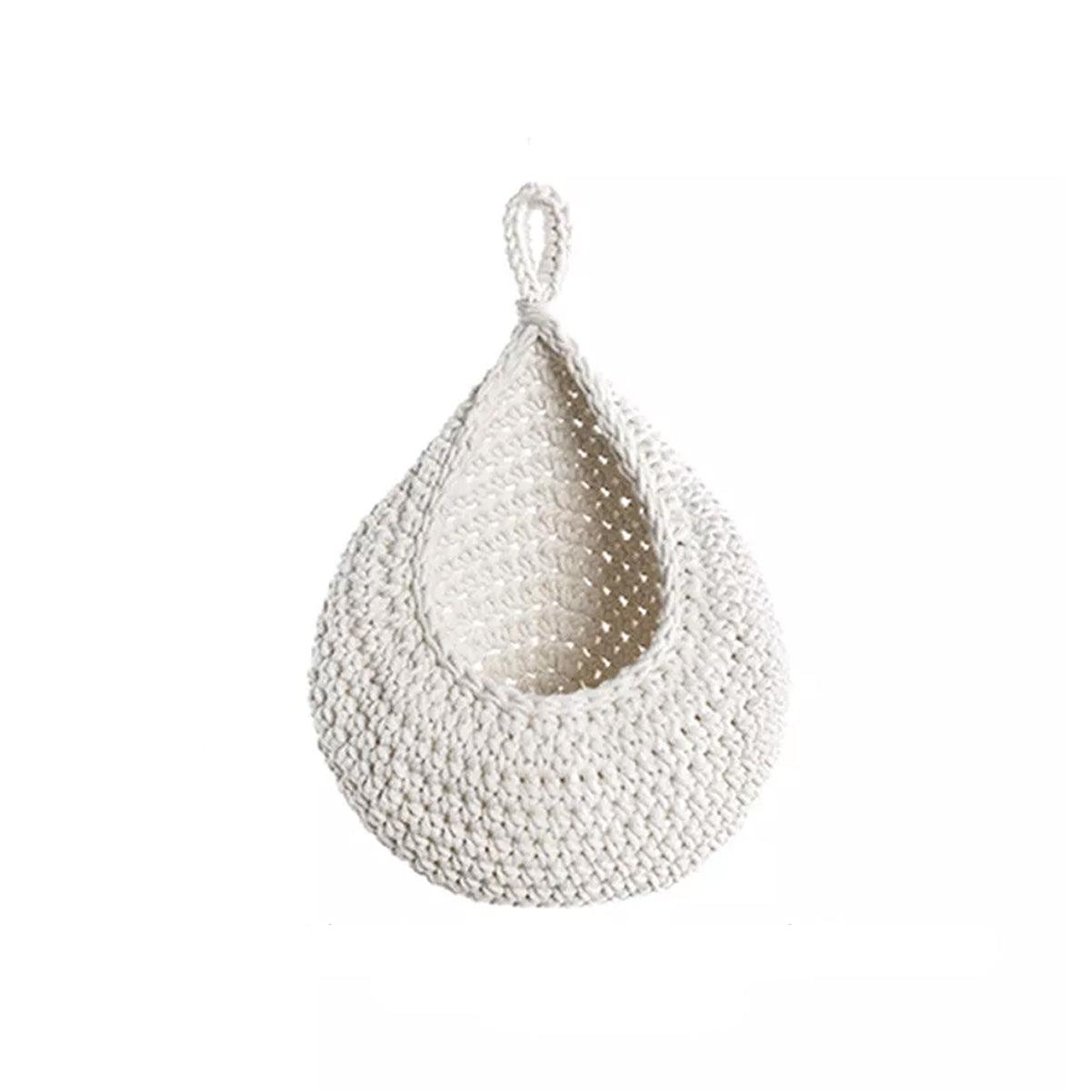 Cotton Rope Woven Storage Basket Wall Mount Fruit Vegetable Organizer Container - Max