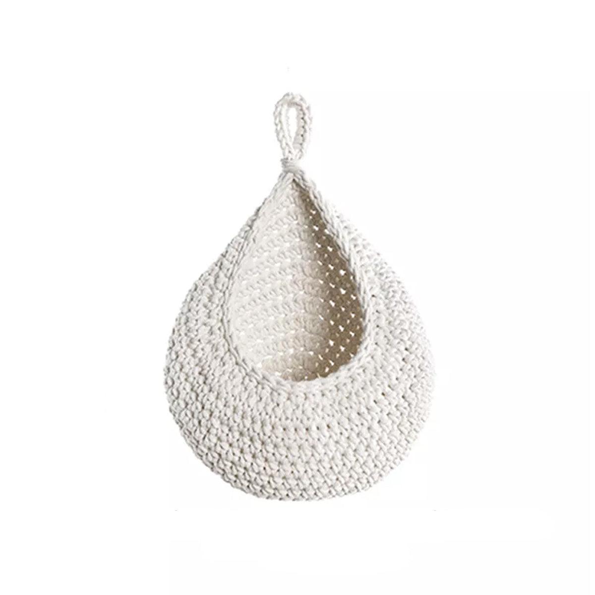 Cotton Rope Woven Storage Basket Wall Mount Fruit Vegetable Organizer Container - Mini