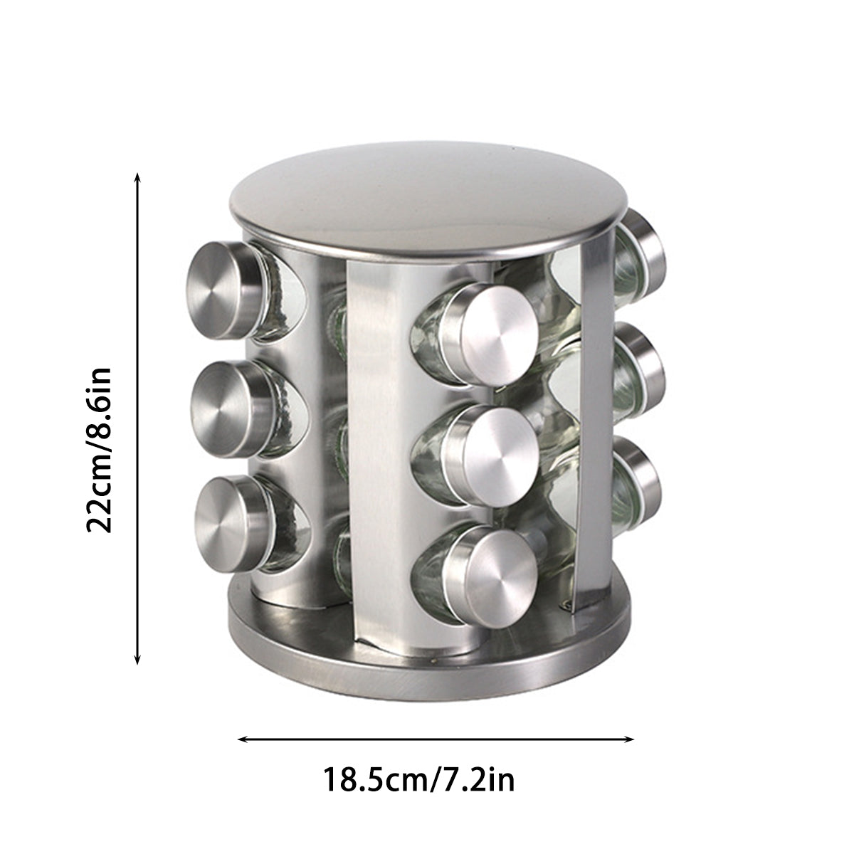 Stainless Steel Rotating Spice Rack Organizer Kitchen Seasoning Jar Holder Use