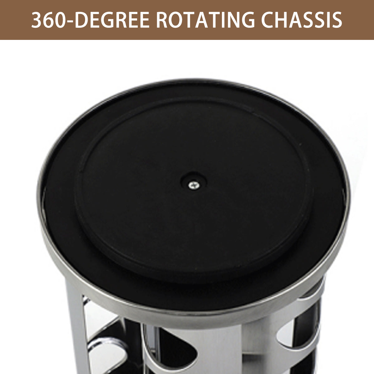 Stainless Steel Rotating Spice Rack Organizer Kitchen Seasoning Jar Holder Use